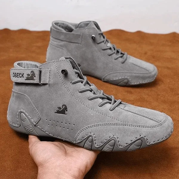 Unisex Handmade Suede Velcro Waterproof High Boots