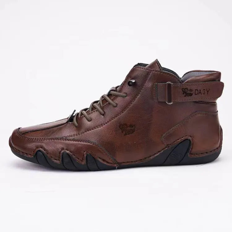 Unisex Handmade Suede Velcro Waterproof High Boots