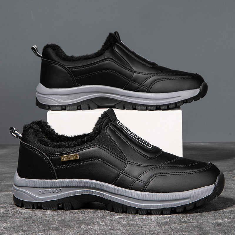 Men's Winter Comfortable Fur Lined Waterproof Walking Shoes