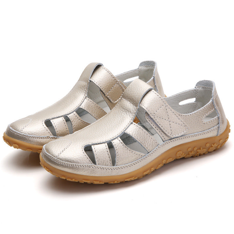 2024 Velcro Breathable Women's Leather Sandals