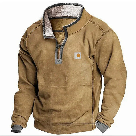 Men's Casual Lapel Zip Sweatshirt