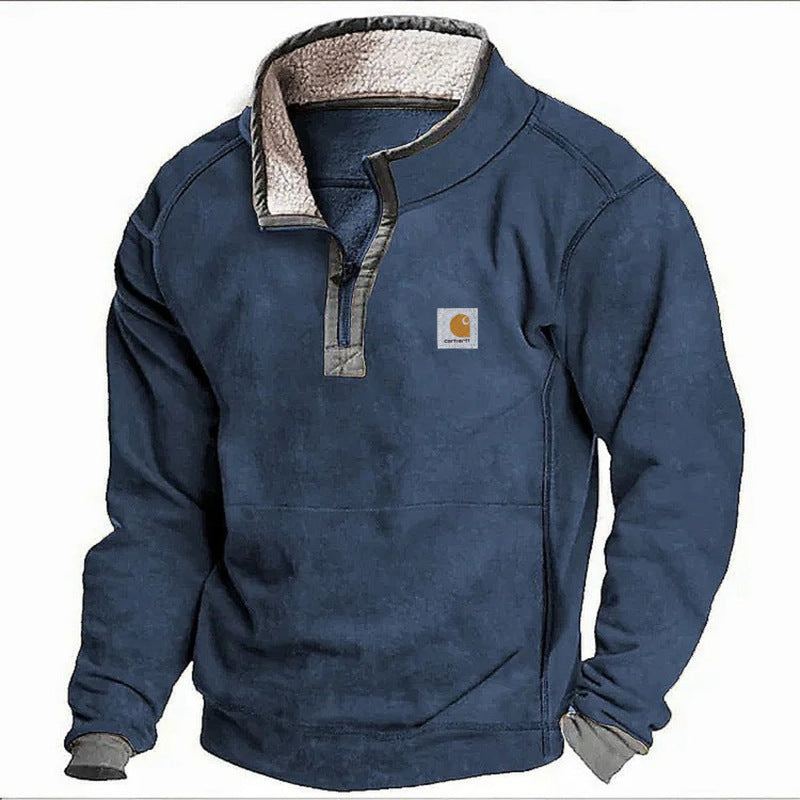 Men's Casual Lapel Zip Sweatshirt