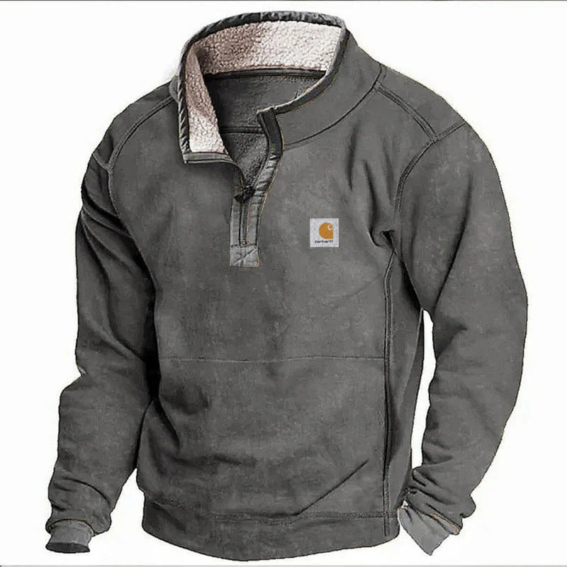 Men's Casual Lapel Zip Sweatshirt