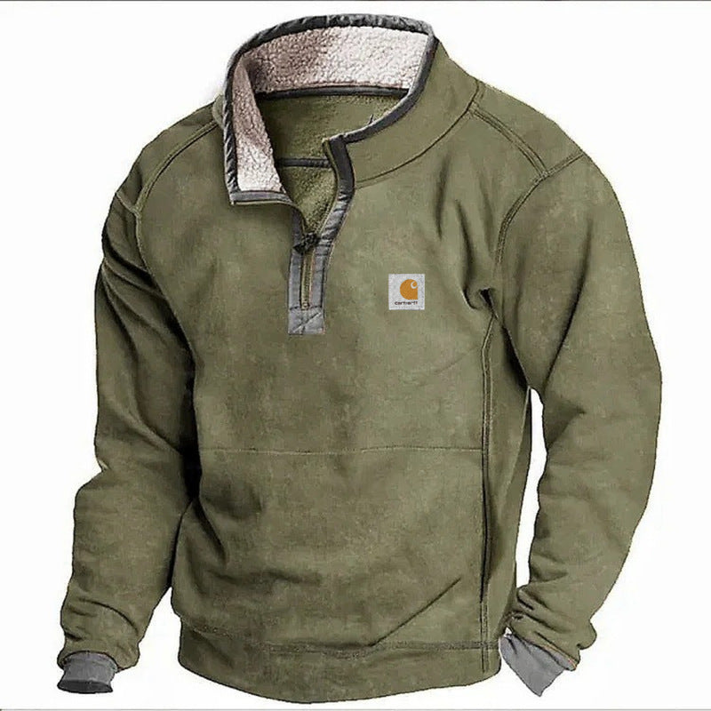 Men's Casual Lapel Zip Sweatshirt