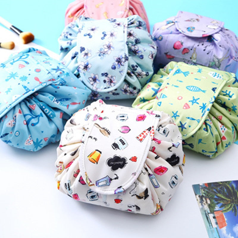 PLEEGA Women Drawstring Travel Cosmetic Bag Makeup Bag Organizer Make Cosmetic Bag Case Storage Pouch Toiletry Beauty Kit Box