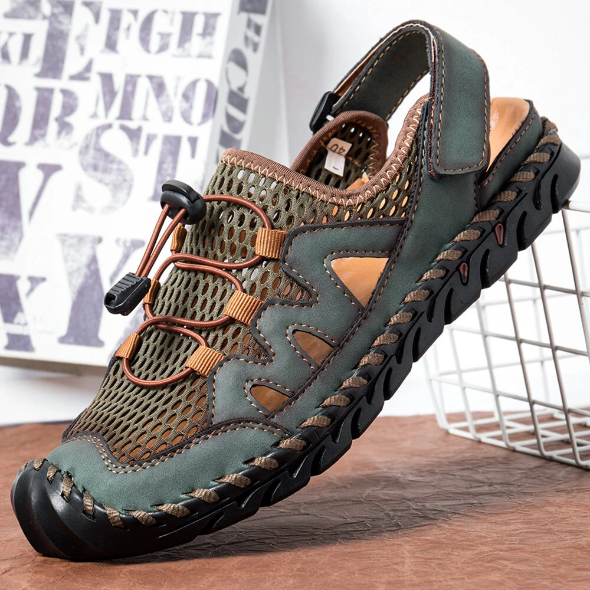 Men's Summer Outdoor Hand Stitching Breathable Mesh Casual Soft Sandals