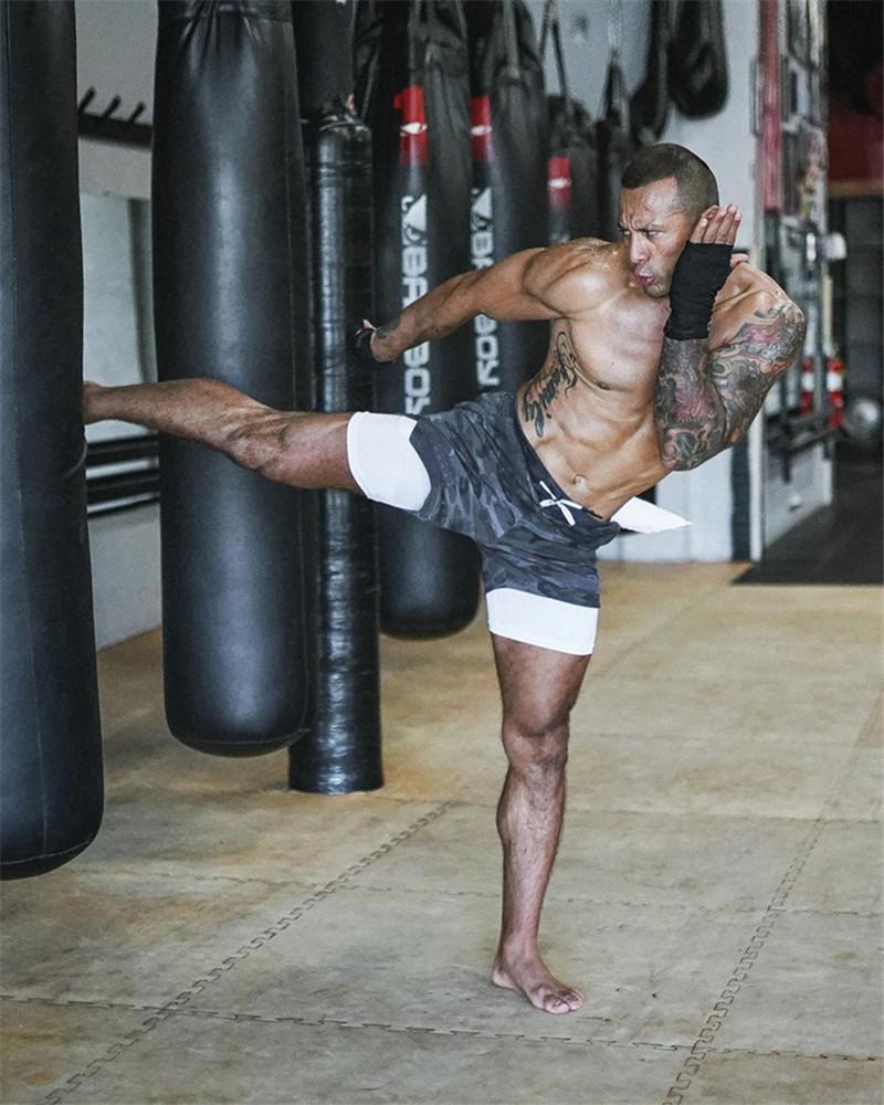 Mens 3 in 1 Workout Shorts - Quick Dry with Phone & Towel Holder