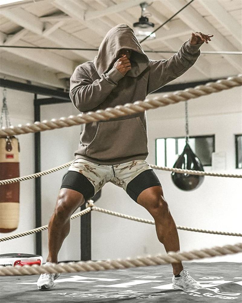 Mens 3 in 1 Workout Shorts - Quick Dry with Phone & Towel Holder
