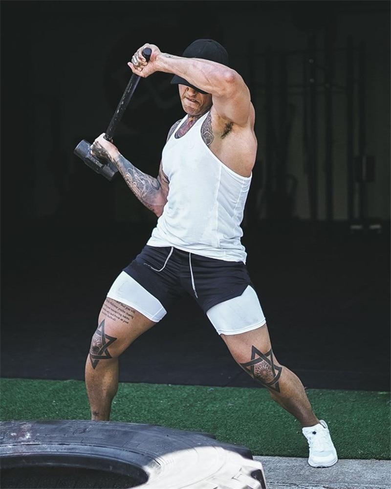 Mens 3 in 1 Workout Shorts - Quick Dry with Phone & Towel Holder