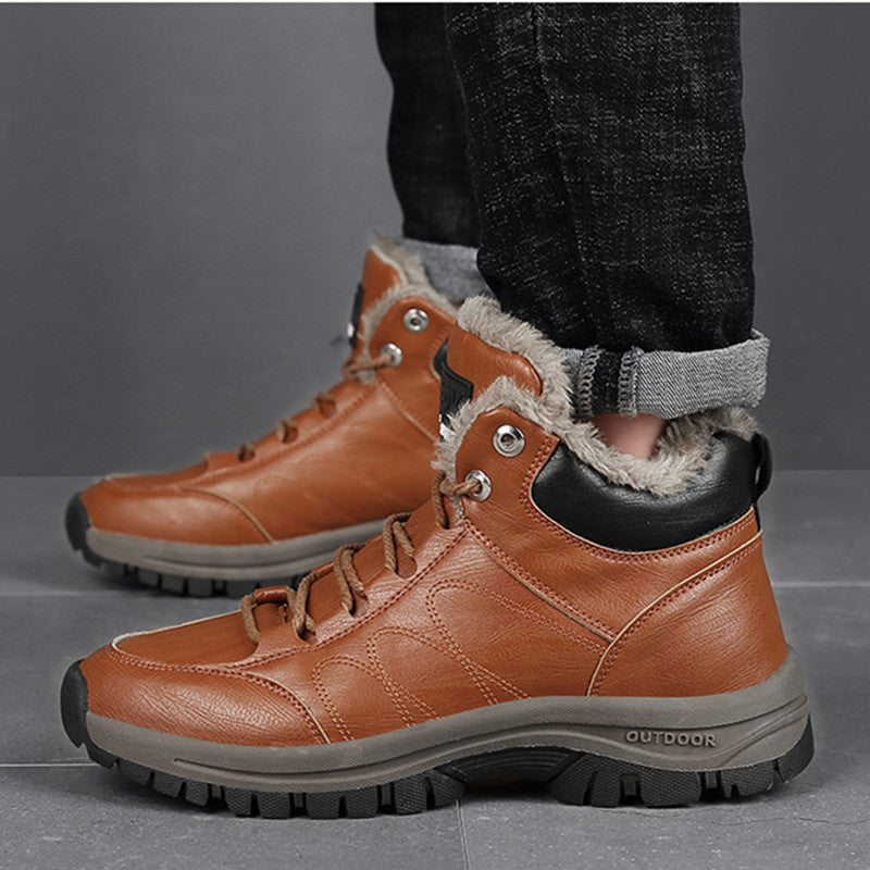 Men's Hiking Hand-Sewn Leather Winter Snow Boots