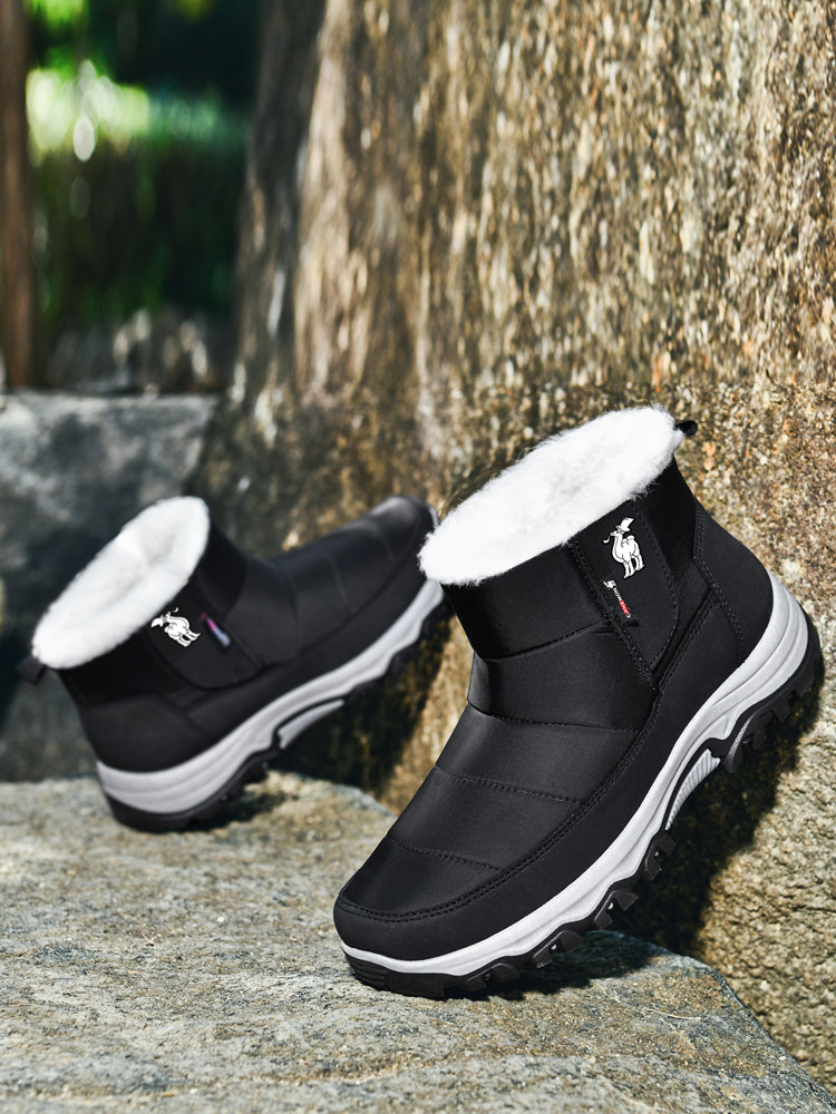 CANEMON 2135 Black men's fleece-lined winter boots side view