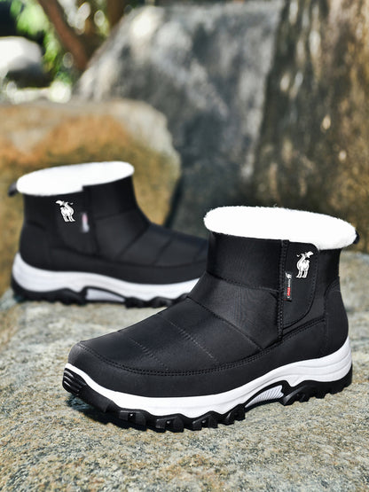 CANEMON 2135 Black men's fleece-lined winter boots detail