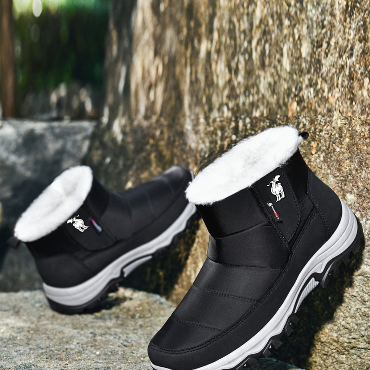 CANEMON 2135 gray fleece-lined ankle boot lifestyle view