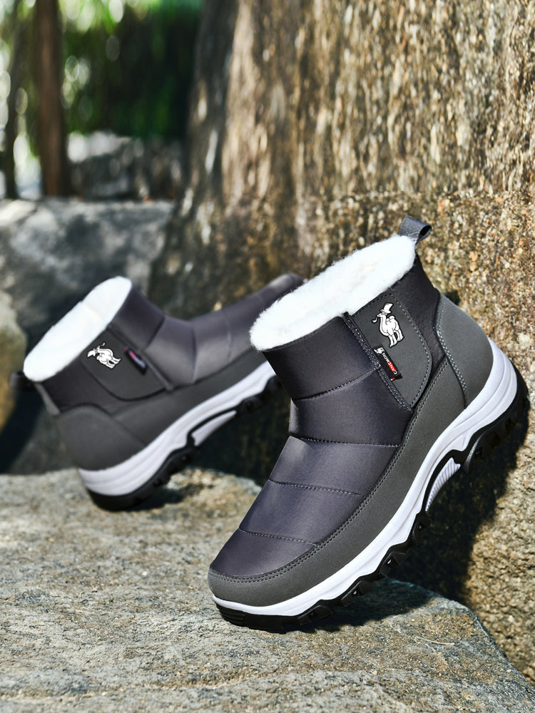 CANEMON 2135 Gray men's fleece-lined winter boots side view