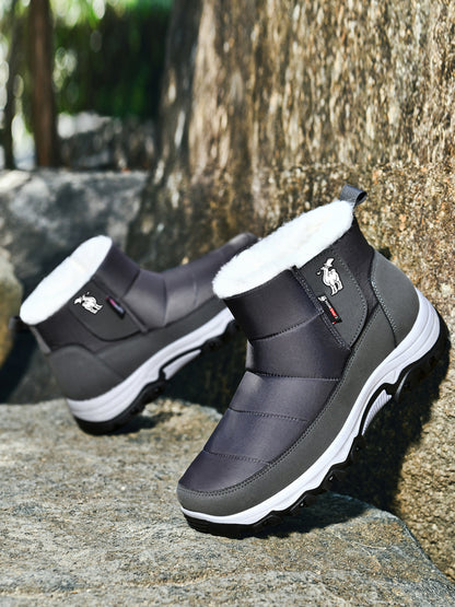 CANEMON 2135 Gray men's fleece-lined winter boots side view
