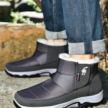 CANEMON 2135 gray fleece-lined ankle boots worn profile