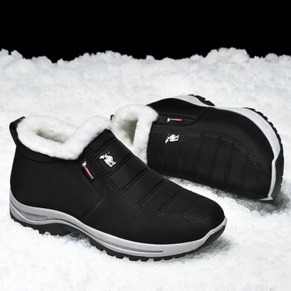 CANEMON 2139 men's fleece-lined slip-on winter ankle shoe Black view 4