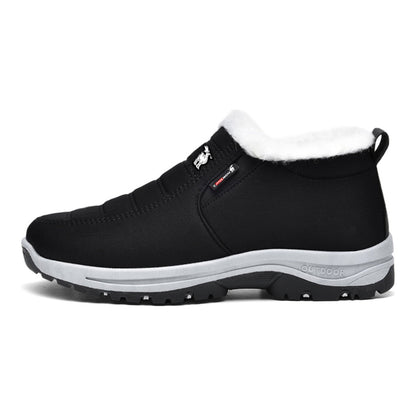 CANEMON 2139 men's fleece-lined slip-on winter ankle shoe Black view 1