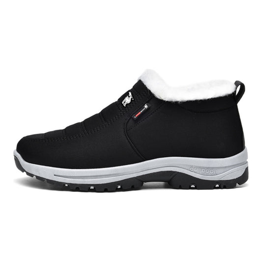 CANEMON 2139 men's fleece-lined slip-on winter ankle shoe Black view 1