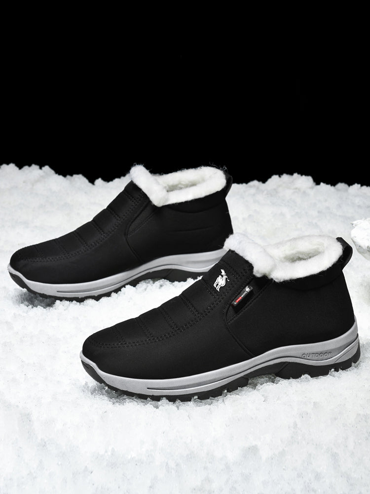 CANEMON 2139 men's fleece-lined winter ankle shoes Black view 3