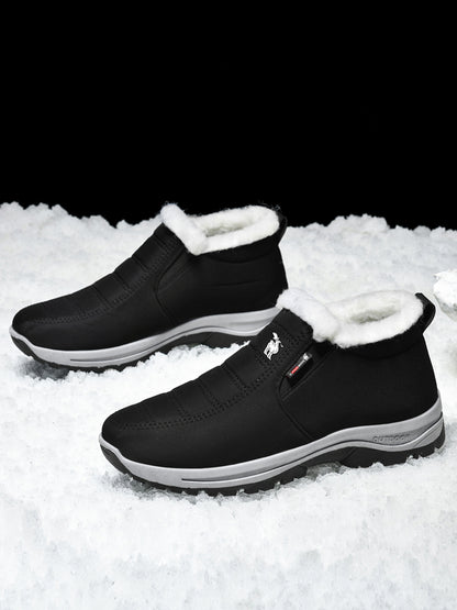CANEMON 2139 men's fleece-lined winter ankle shoes Black view 3