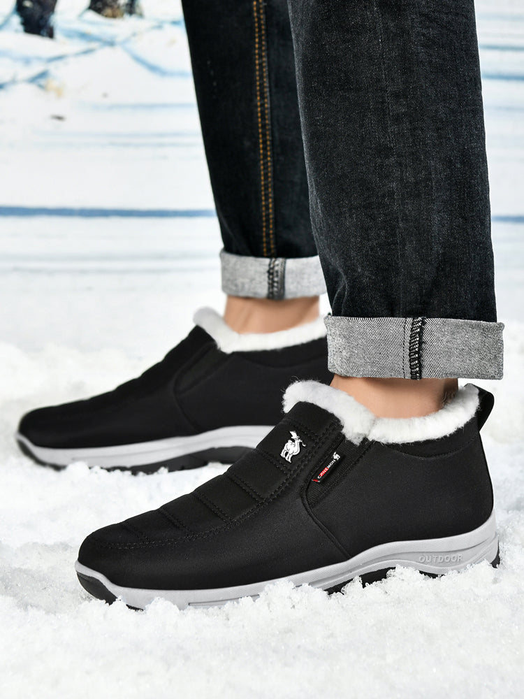 CANEMON 2139 men's fleece-lined winter ankle shoes Black view 6