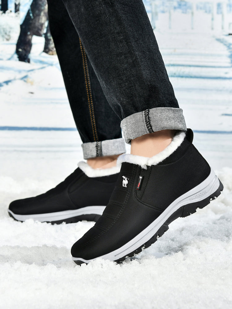 CANEMON 2139 men's fleece-lined winter ankle shoes Black view 7