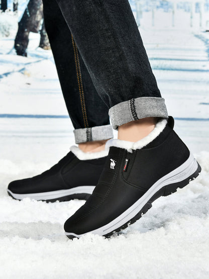 CANEMON 2139 men's fleece-lined winter ankle shoes Black view 7