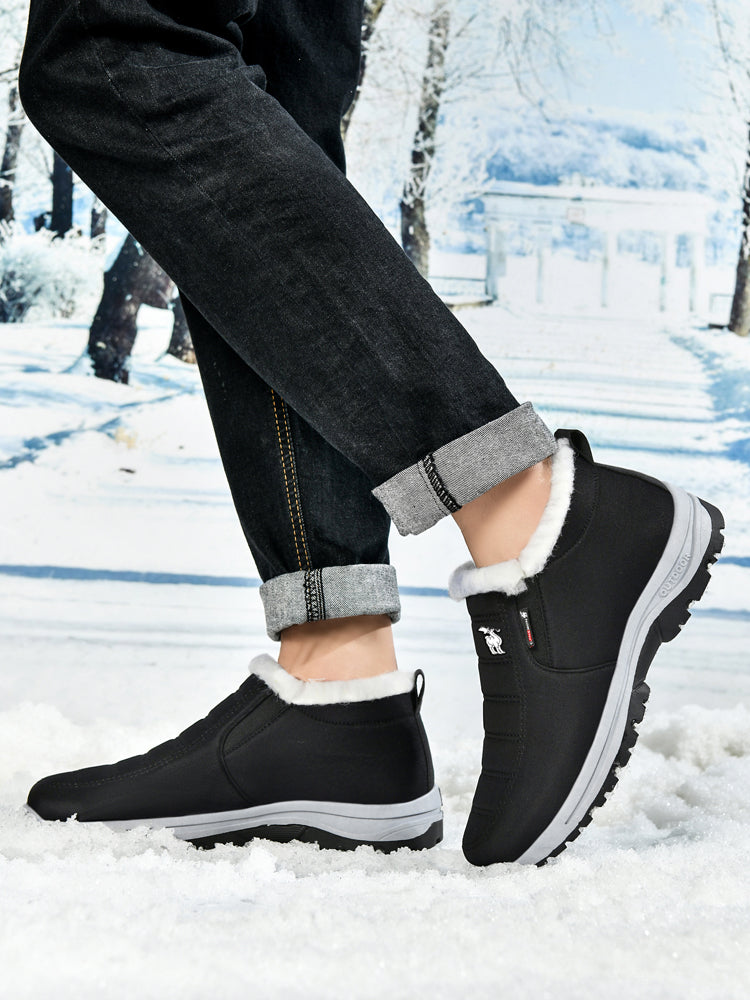 CANEMON 2139 men's fleece-lined winter ankle shoes Black view 8