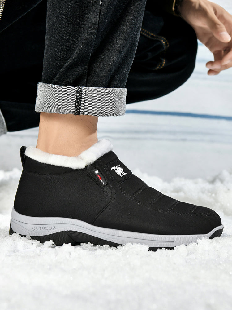 CANEMON 2139 men's fleece-lined winter ankle shoes Black view 9