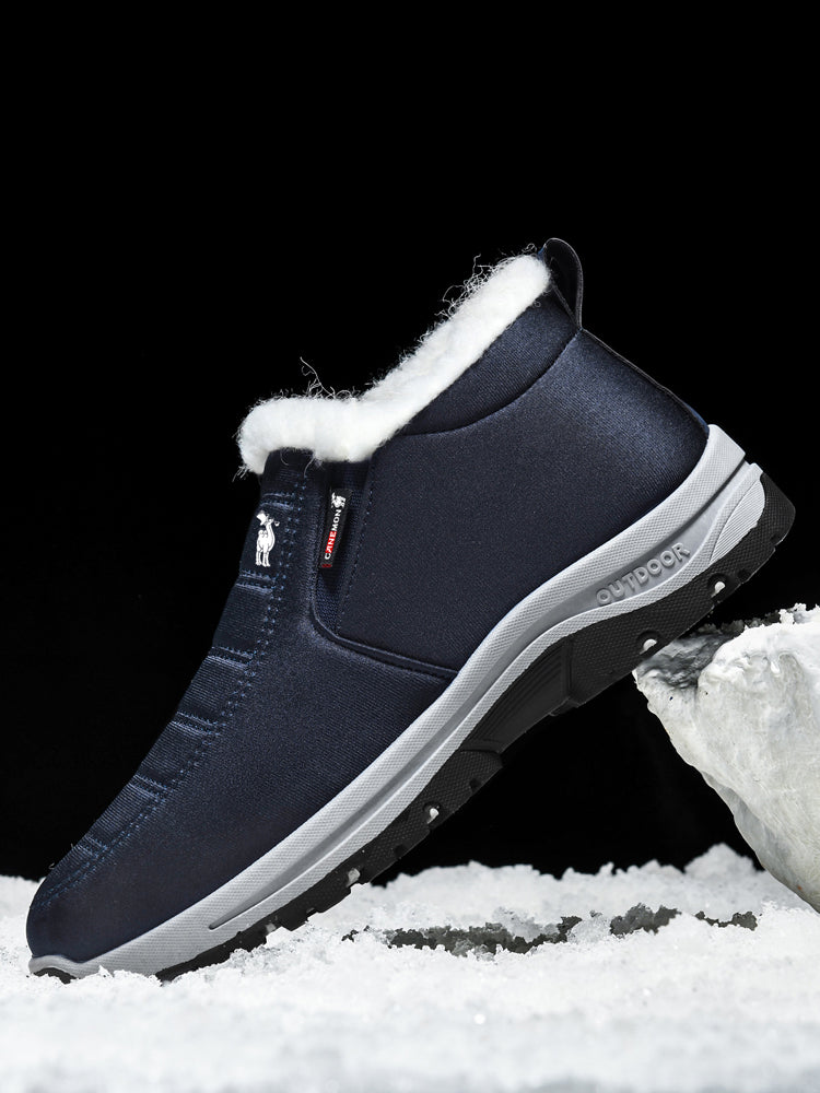 CANEMON 2139 men's fleece-lined winter ankle shoes Navy view 2