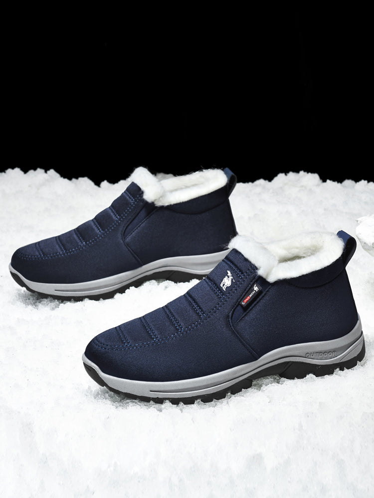 CANEMON 2139 men's fleece-lined winter ankle shoes Navy view 3