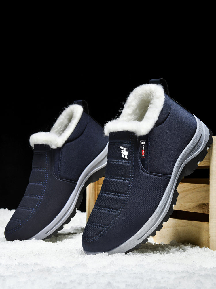 CANEMON 2139 men's fleece-lined winter ankle shoes Navy view 5