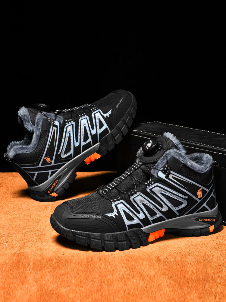 CANEMON 2939 men's fleece-lined winter walking shoes in Black - view 1