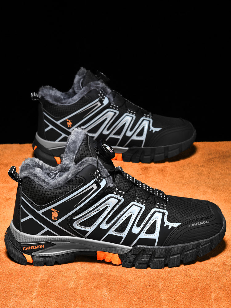 CANEMON 2939 men's fleece-lined winter walking shoes in Black - view 2