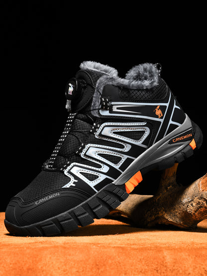 CANEMON 2939 men's fleece-lined winter walking shoes in Black - view 3