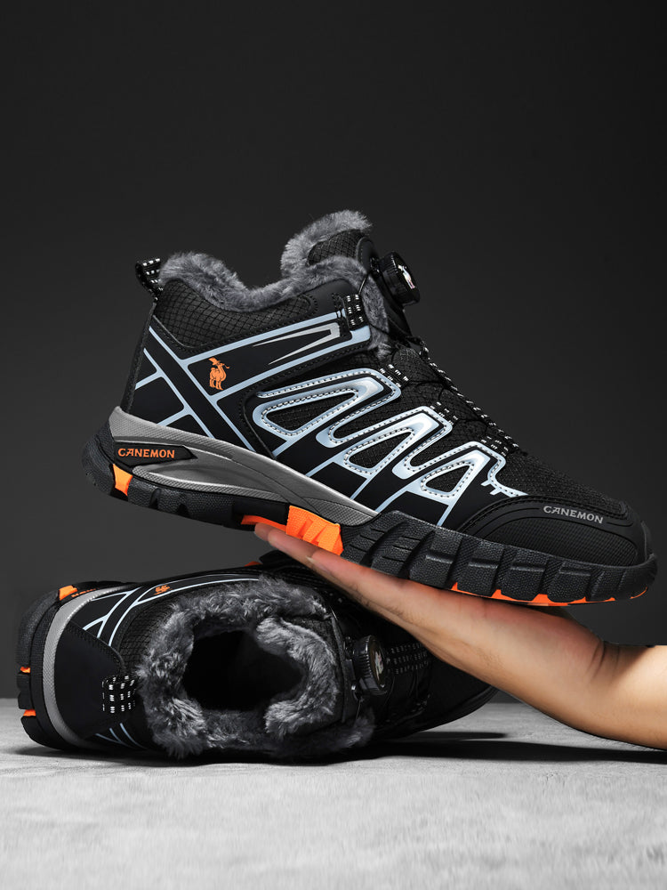 CANEMON 2939 men's fleece-lined winter walking shoes in Black - view 4