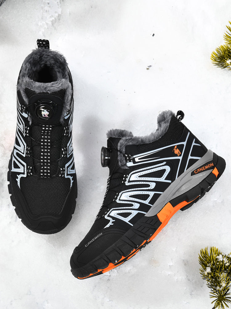 CANEMON 2939 men's fleece-lined winter walking shoes in Black - view 6