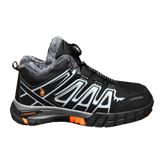 CANEMON 2939 black fleece-lined dial-lace ankle shoes, main view