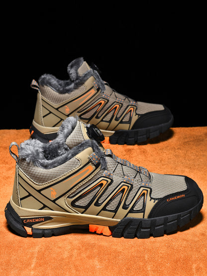 CANEMON 2939 men's fleece-lined winter walking shoes in Brown - view 2