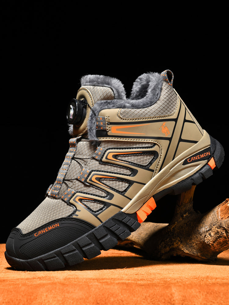 CANEMON 2939 men's fleece-lined winter walking shoes in Brown - view 3