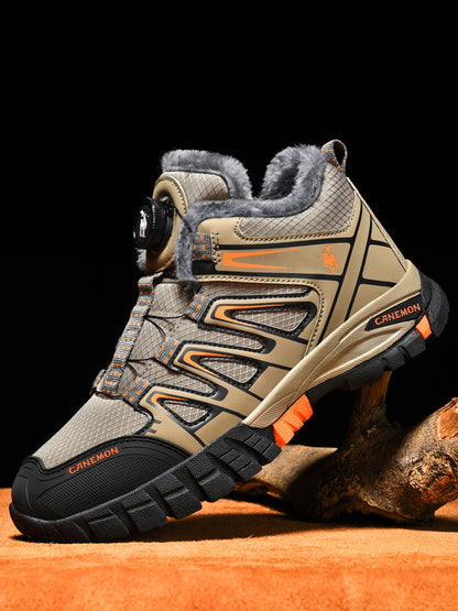 CANEMON 2939 men's fleece-lined winter walking shoes in Brown - view 3