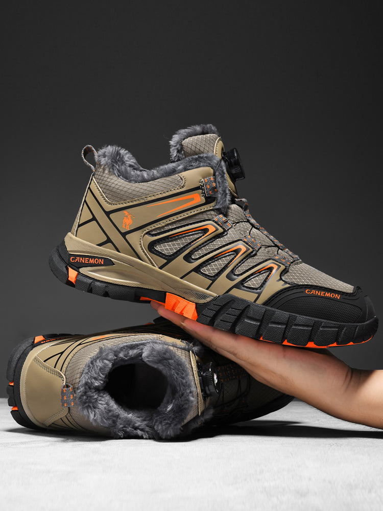 CANEMON 2939 men's fleece-lined winter walking shoes in Brown - view 4