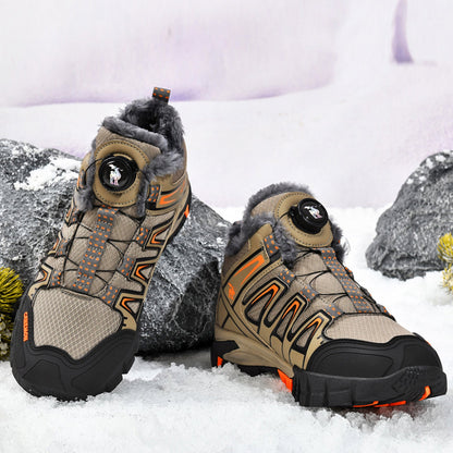 CANEMON 2939 brown fleece-lined dial-lace ankle shoes, view 05