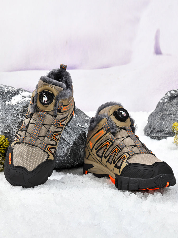 CANEMON 2939 men's fleece-lined winter walking shoes in Brown - view 5