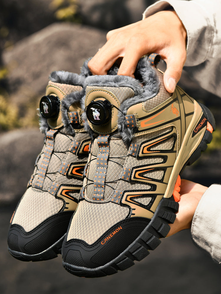 CANEMON 2939 men's fleece-lined winter walking shoes in Brown - view 7