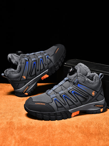 CANEMON 2939 men's fleece-lined winter walking shoes in Gray - view 1