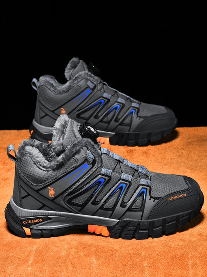 CANEMON 2939 men's fleece-lined winter walking shoes in Gray - view 2
