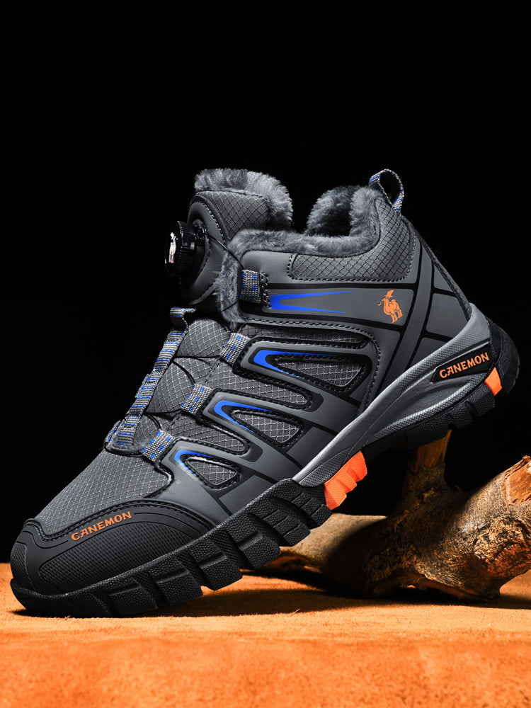 CANEMON 2939 men's fleece-lined winter walking shoes in Gray - view 3