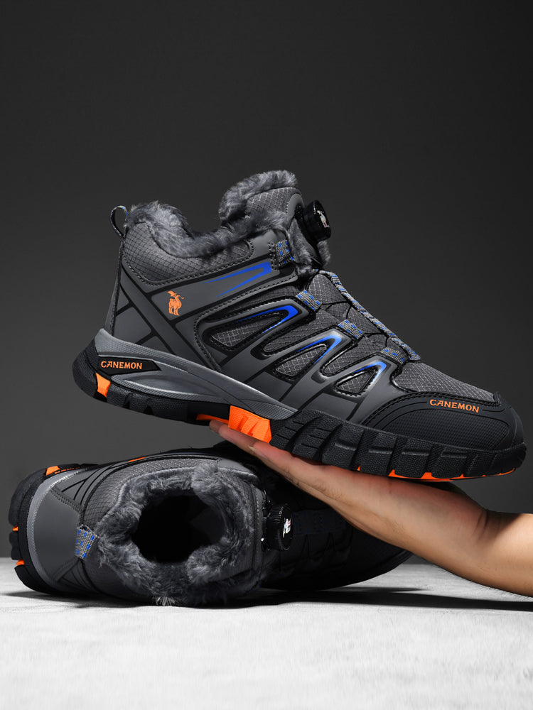 CANEMON 2939 men's fleece-lined winter walking shoes in Gray - view 4
